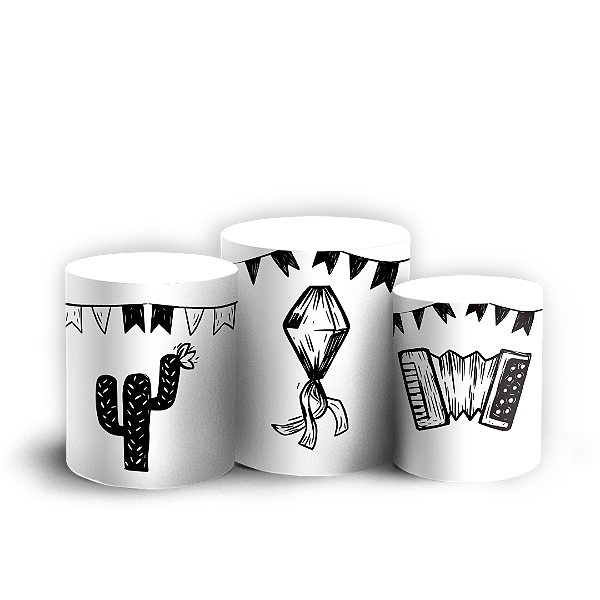 Trio Cilindro - Festa Junina - Sublimado 3D