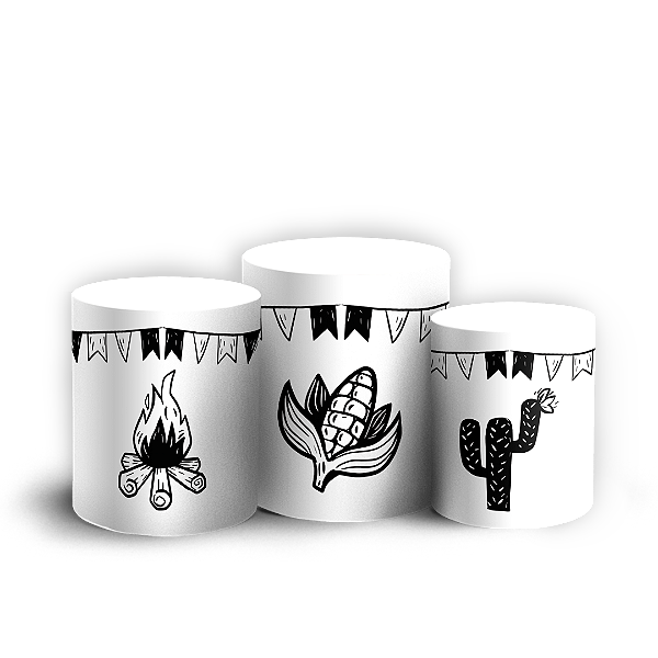 Trio Cilindro - Festa Junina - Sublimado 3D