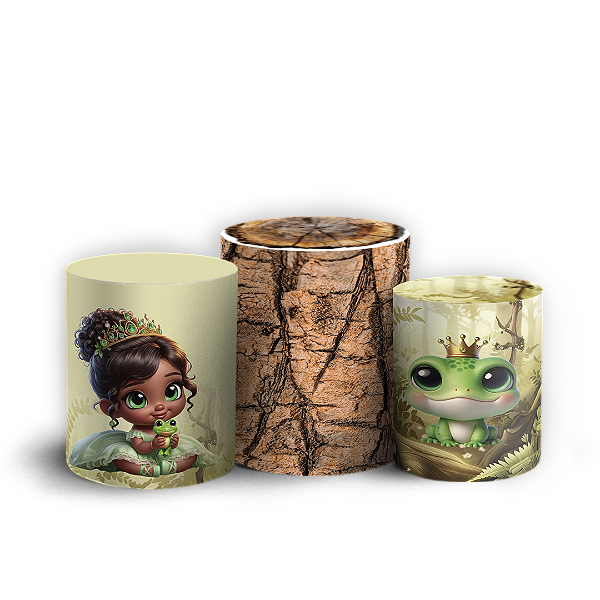 Trio Cilindro - Tiana Princesa E O Sapo - Sublimado 3D