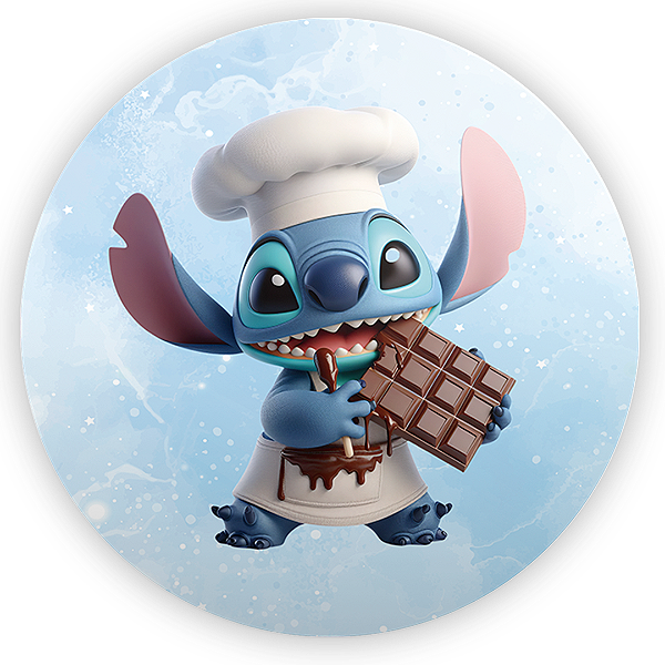 Painel Redondo - Stitch Confeitaria - Sublimado 3D