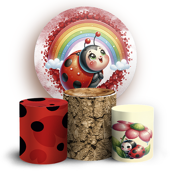 KIT Redondo e Trio - Joaninha - Sublimado 3D