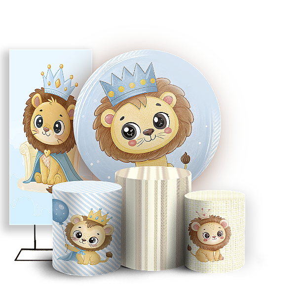 KIT Redondo Trio e Faixa - Leãozinho - Sublimado 3D