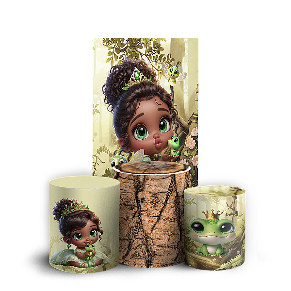 Faixa Lateral e Trio Cilindro Sublimado 3D Vest Facil - Tiana Princesa E O Sapo