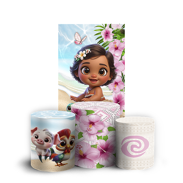 Faixa Lateral e Trio Cilindro Sublimado 3D Vest Facil - Moana