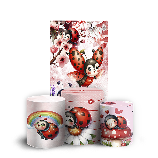 Faixa Lateral e Trio Cilindro Sublimado 3D Vest Facil - Joaninha