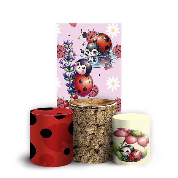 Faixa Lateral e Trio Cilindro Sublimado 3D Vest Facil - Joaninha