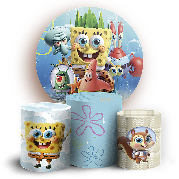 KIT Redondo e Trio - Bob Esponja - Sublimado 3D