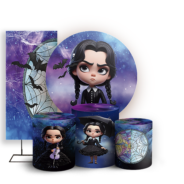 KIT Redondo Trio e Faixa - Wandinha - Sublimado 3D