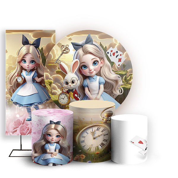 KIT Redondo Trio e Faixa - Alice - Sublimado 3D
