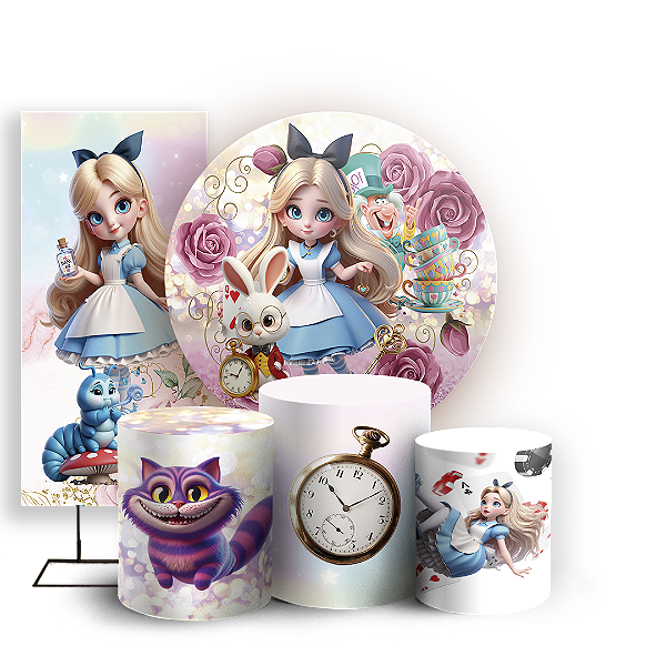 KIT Redondo Trio e Faixa - Alice - Sublimado 3D