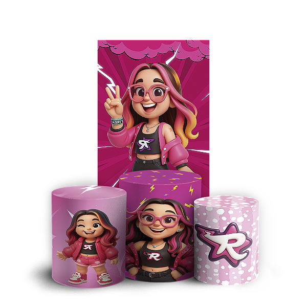 Faixa Lateral e Trio Cilindro Sublimado 3D Vest Facil - Os Rosas