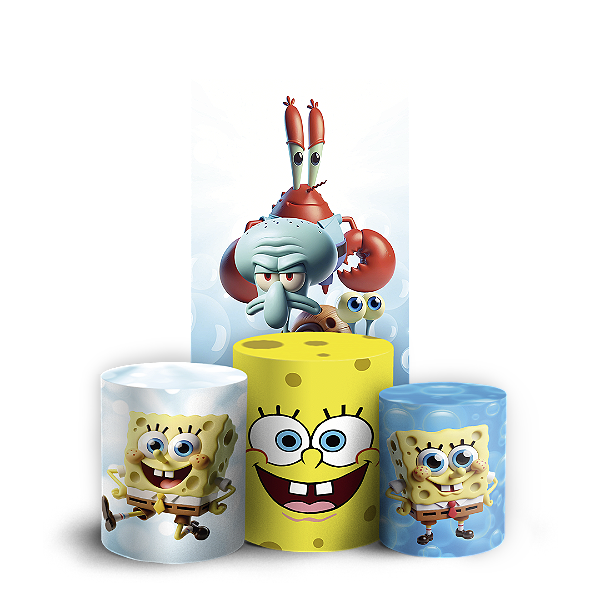 Faixa Lateral e Trio Cilindro Sublimado 3D Vest Facil - Bob Esponja