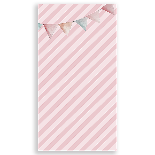 Faixa Lateral - Fundo Listras Animais Bosque Rosa - Sublimado 3D