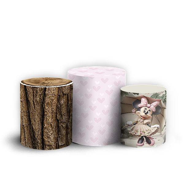 Trio Cilindro - Minnie Bosque - Sublimado 3D