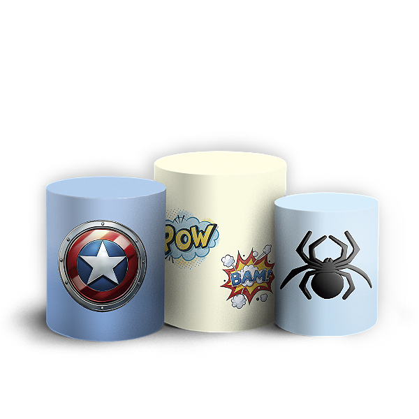 Trio Cilindro - Herois Vingadores - Sublimado 3D