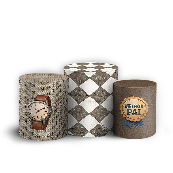 Trio Cilindro - Dia Dos Pais - Sublimado 3D