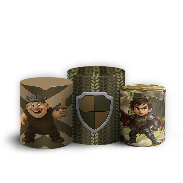 Trio Cilindro - Como Treinar Seu Dragão - Sublimado 3D