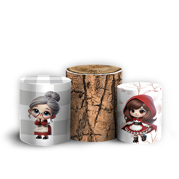 Trio Cilindro - Chapeuzinho Vermelho - Sublimado 3D