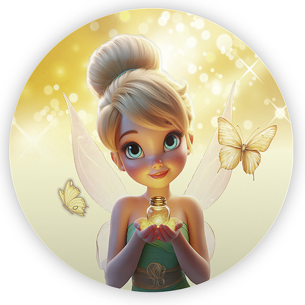 Painel Redondo - Sininho Tinkerbell - Sublimado 3D