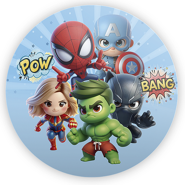 Painel Redondo - Herois Vingadores - Sublimado 3D