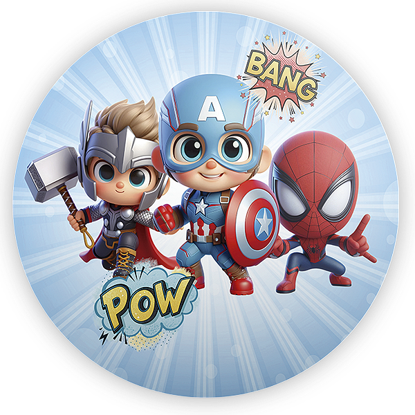 Painel Redondo - Herois Vingadores - Sublimado 3D