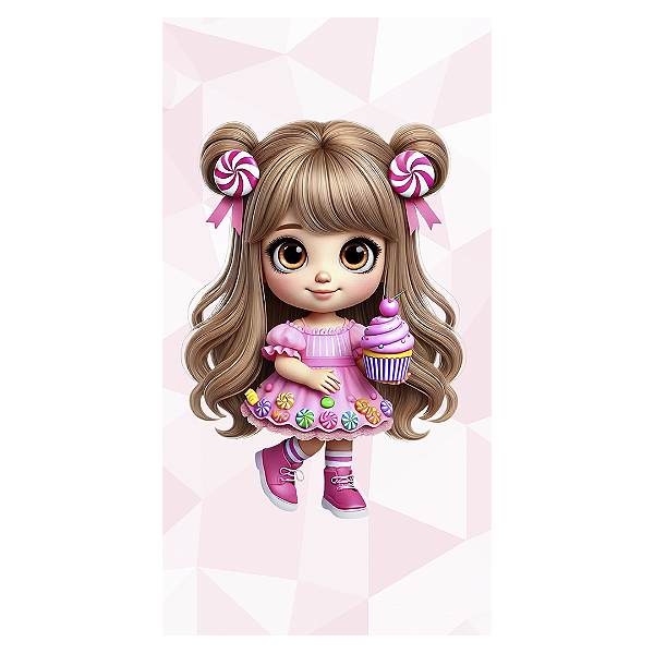 Faixa Lateral - Menina Confeitaria Doces - Sublimado 3D