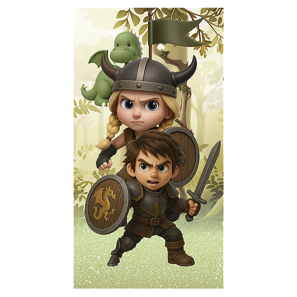 Faixa Lateral - Como Treinar Seu Dragão - Sublimado 3D