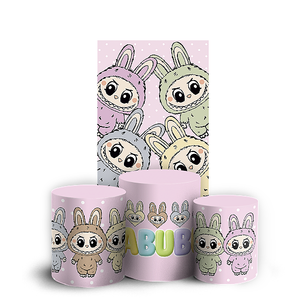 Faixa Lateral e Trio Cilindro Sublimado 3D Vest Facil - Labubu