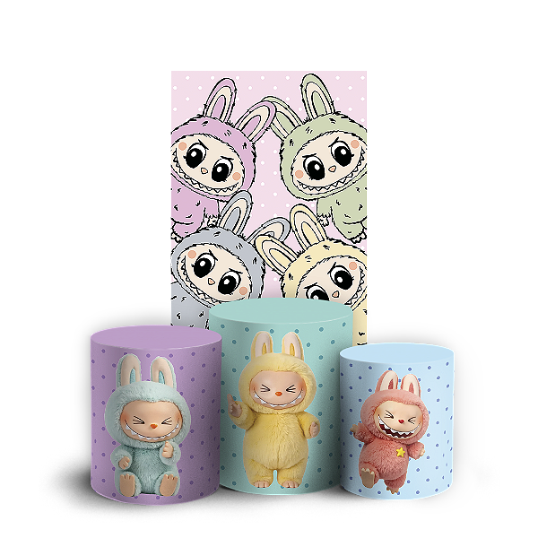 Faixa Lateral e Trio Cilindro Sublimado 3D Vest Facil - Labubu