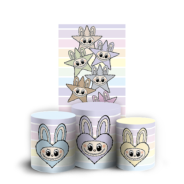 Faixa Lateral e Trio Cilindro Sublimado 3D Vest Facil - Labubu