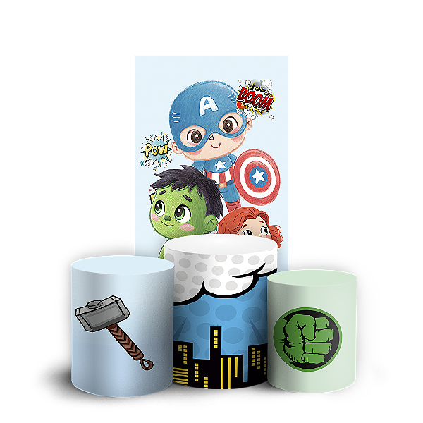 Faixa Lateral e Trio Cilindro Sublimado 3D Vest Facil - Herois Vingadores