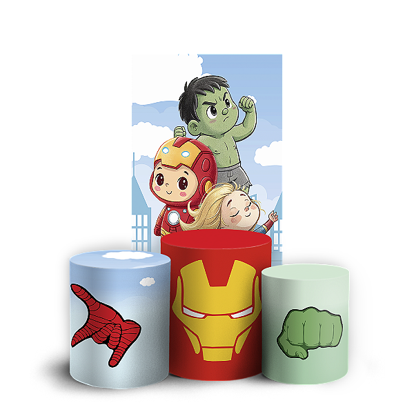 Faixa Lateral e Trio Cilindro Sublimado 3D Vest Facil - Herois Vingadores