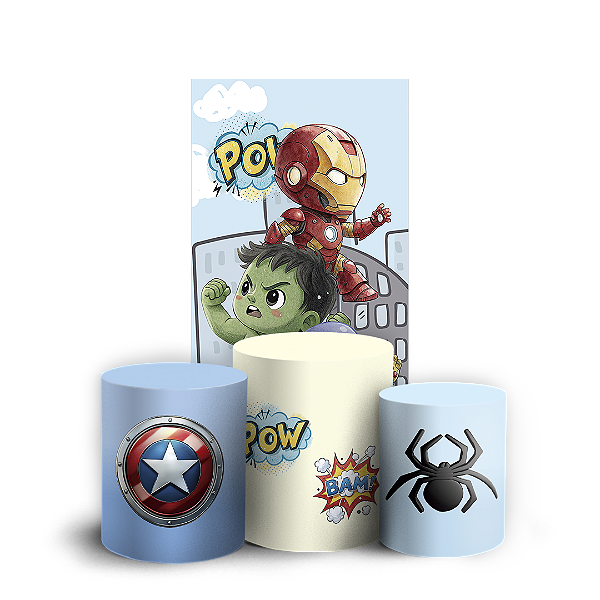 Faixa Lateral e Trio Cilindro Sublimado 3D Vest Facil - Herois Vingadores