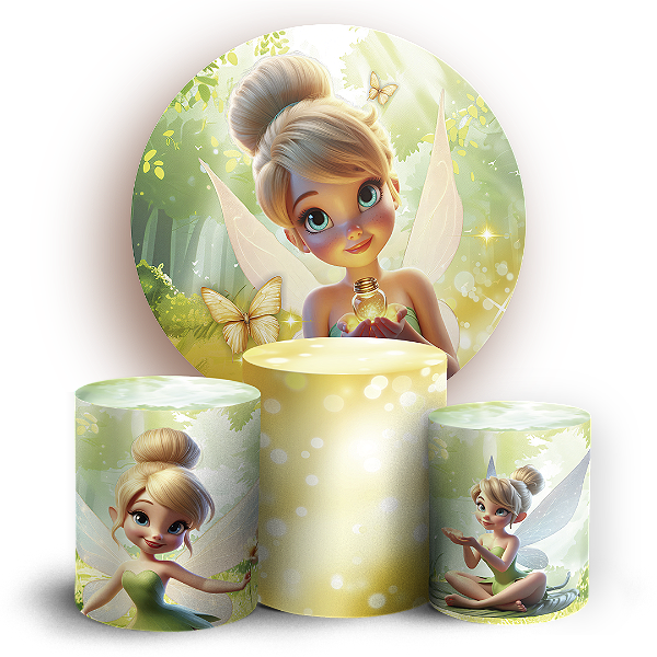 KIT Redondo e Trio - Sininho Tinkerbell - Sublimado 3D