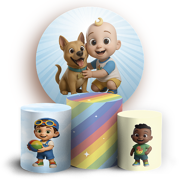 KIT Redondo e Trio - Cocomelon - Sublimado 3D