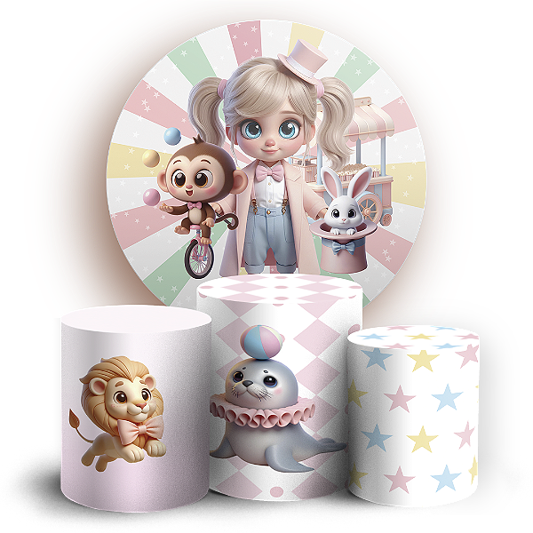 KIT Redondo e Trio - Circo - Sublimado 3D