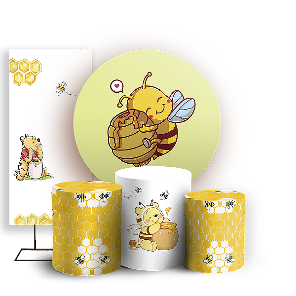 KIT Redondo Trio e Faixa - Abelha - Sublimado 3D