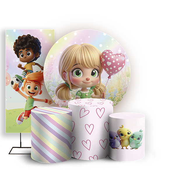 KIT Redondo Trio e Faixa - Mundo Bita - Sublimado 3D