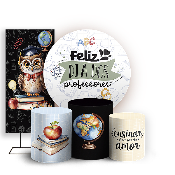 KIT Redondo Trio e Faixa - Dia Dos Professores - Sublimado 3D