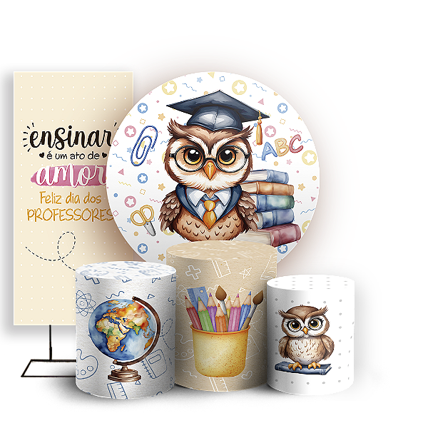 KIT Redondo Trio e Faixa - Dia Dos Professores - Sublimado 3D