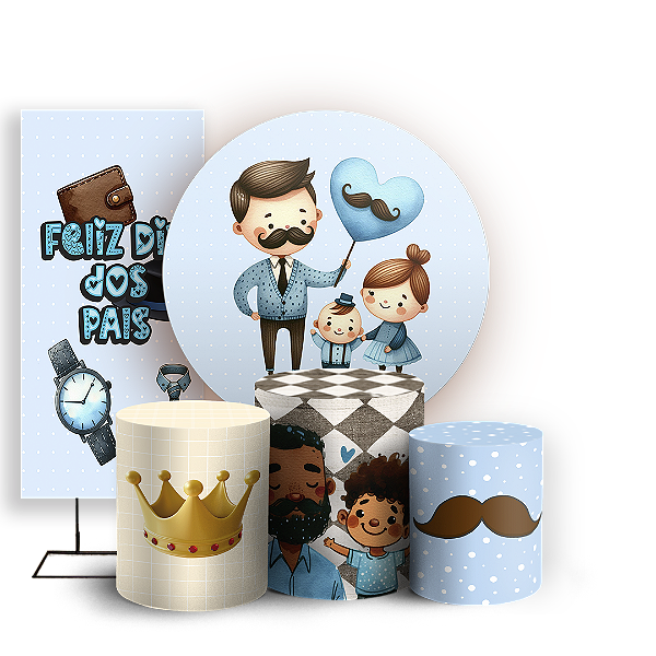 KIT Redondo Trio e Faixa - Dia Dos Pais - Sublimado 3D