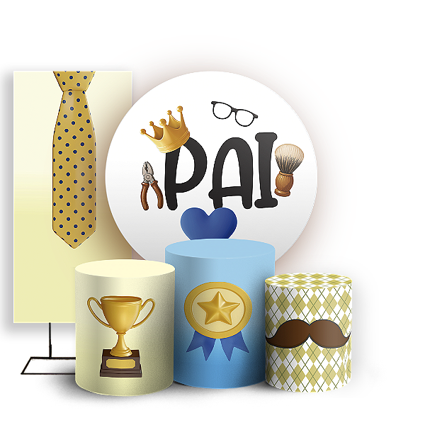 KIT Redondo Trio e Faixa - Dia Dos Pais - Sublimado 3D