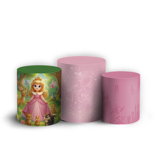 Trio Cilindro - Princesa Aurora Bela Adormecida - Sublimado 3D