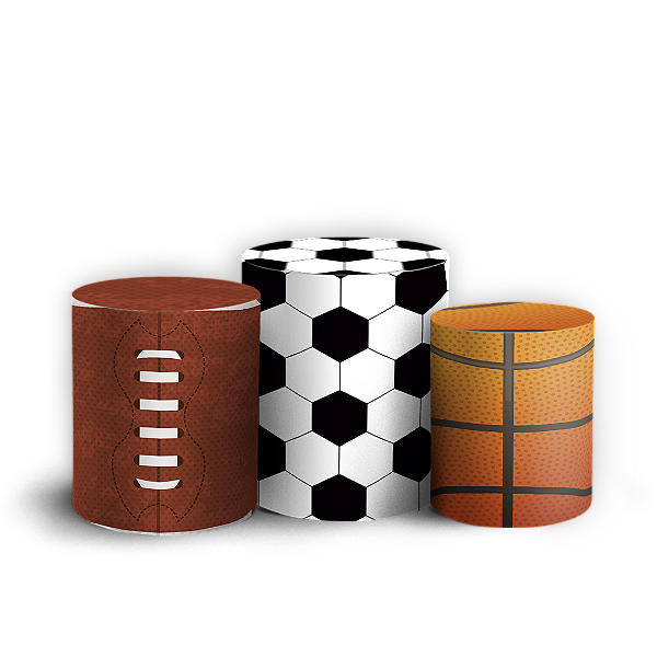 Trio Cilindro - Esportes Futebol Volei Basquete - Sublimado 3D