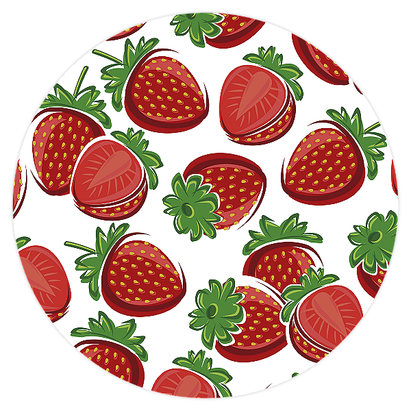 Painel Redondo - Morango Do Amor - Sublimado 3D