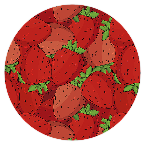 Painel Redondo - Morango Do Amor - Sublimado 3D