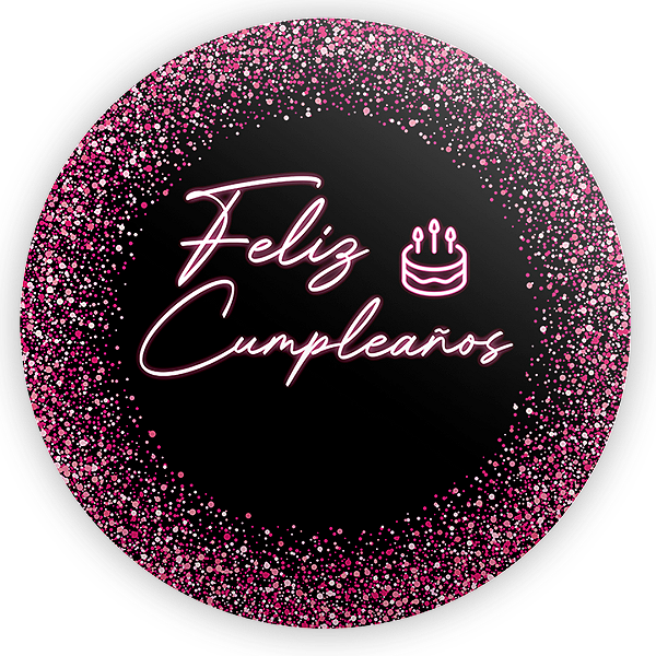 Painel Redondo - Feliz Cumpleaños ES - Sublimado 3D