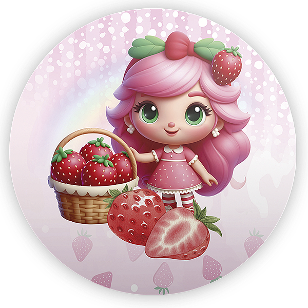 Painel Redondo - Moranguinho - Sublimado 3D