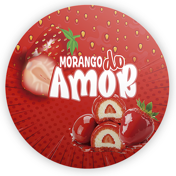 Painel Redondo - Morango Do Amor - Sublimado 3D
