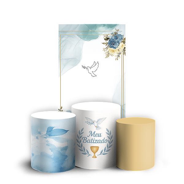 Faixa Lateral e Trio Cilindro Sublimado 3D Vest Facil - Anjo Batizado